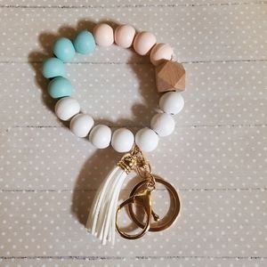 🖤 3 for $12 🖤 Bangle beaded bracelet keychain wristlet keyring boho